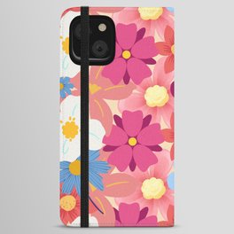 Colorful FLowers Pattern iPhone Wallet Case