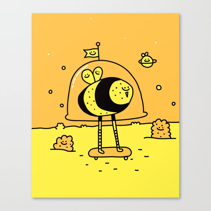 Happy Space Bee Canvas Print