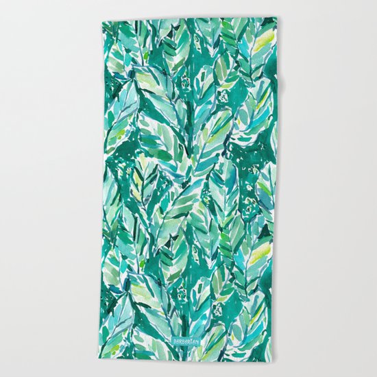 BANANA LEAF JUNGLE Green Tropical Beach Towel