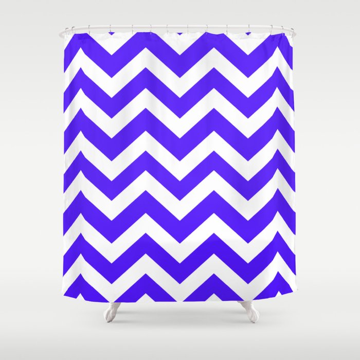 Han purple - blue color - Zigzag Chevron Pattern Shower Curtain