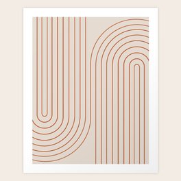 Minimal Line Curvature - Coral II Art Print