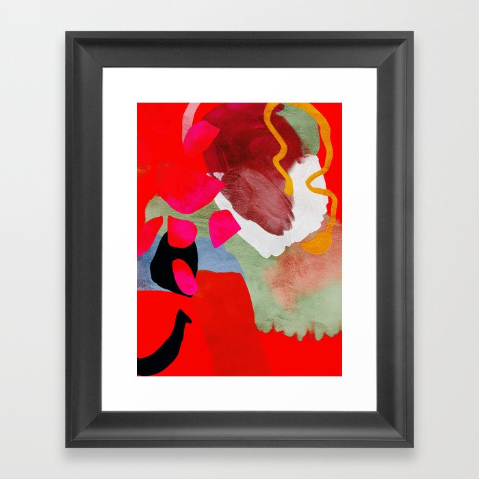 phantasy in red abstract Framed Art Print