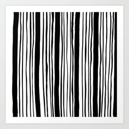 Black and White Lines Abstract Art Print