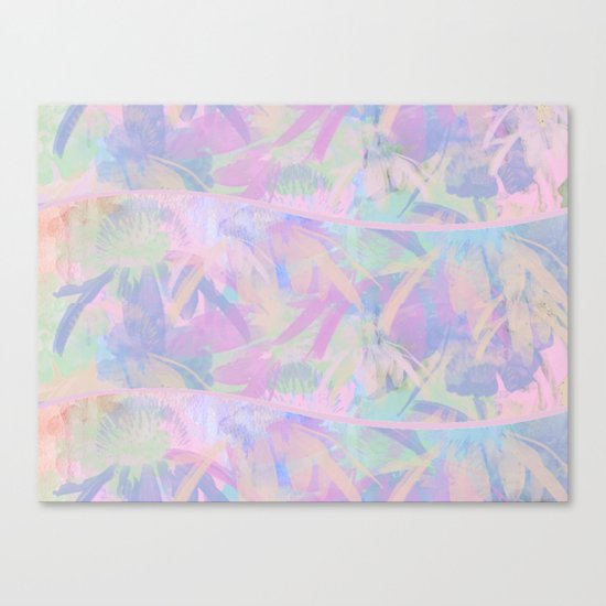 Painterly Soft Floral Waves Abstract Canvas Print