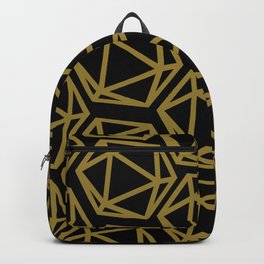 D20 Pattern - Gold Black Bold Backpack | Dm, Roll, Barbarian, Graphicdesign, D D, Elf, D20, Dungeon, Paladin, Critical 