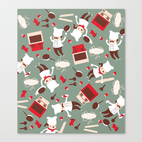 Chef pattern Canvas Print