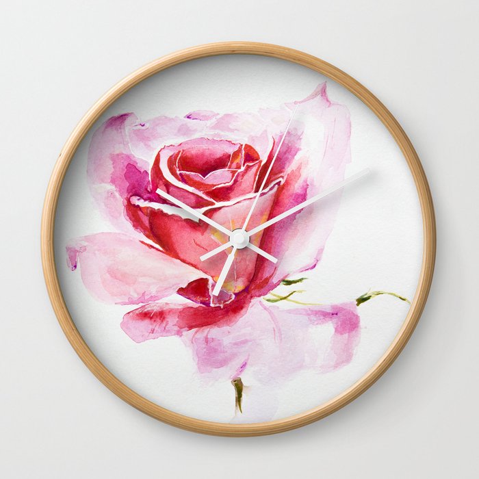 pink rose Wall Clock
