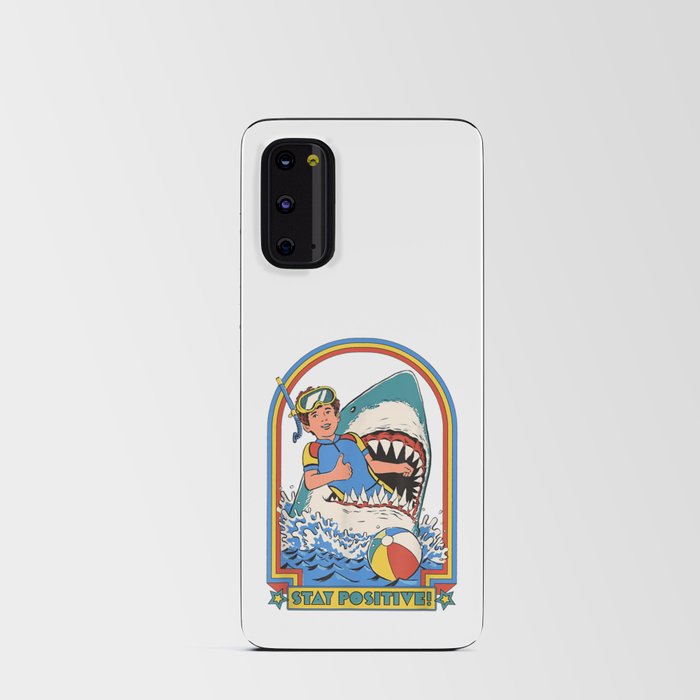 Stay Positive Shark Attack Vintage Retro Comedy Funny Android Card Case
