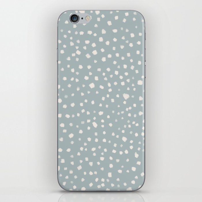 Minimalist Pale Painted Smudge Dots Pattern in Light Blue Gray and Cream iPhone Skin
