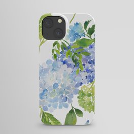 Blue Hydrangea Flowers iPhone Case