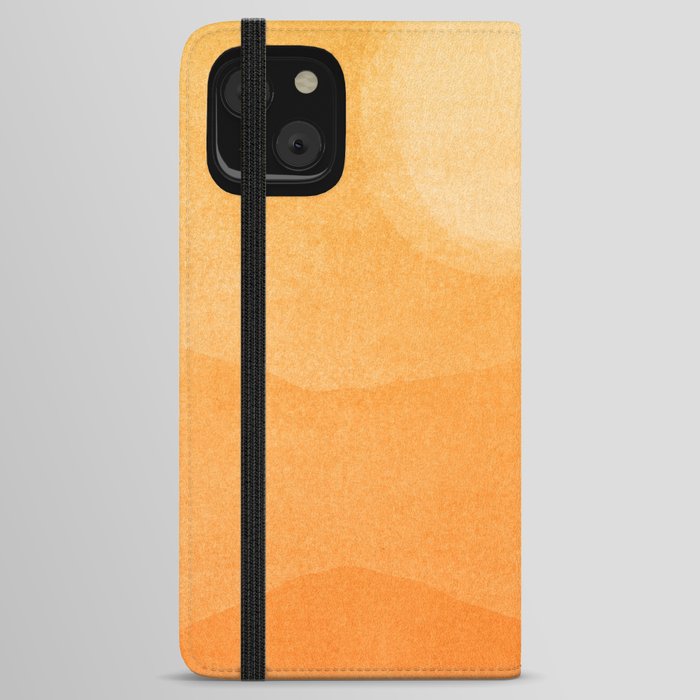 70s Style Golden Sunset Abstract Landscape iPhone Wallet Case