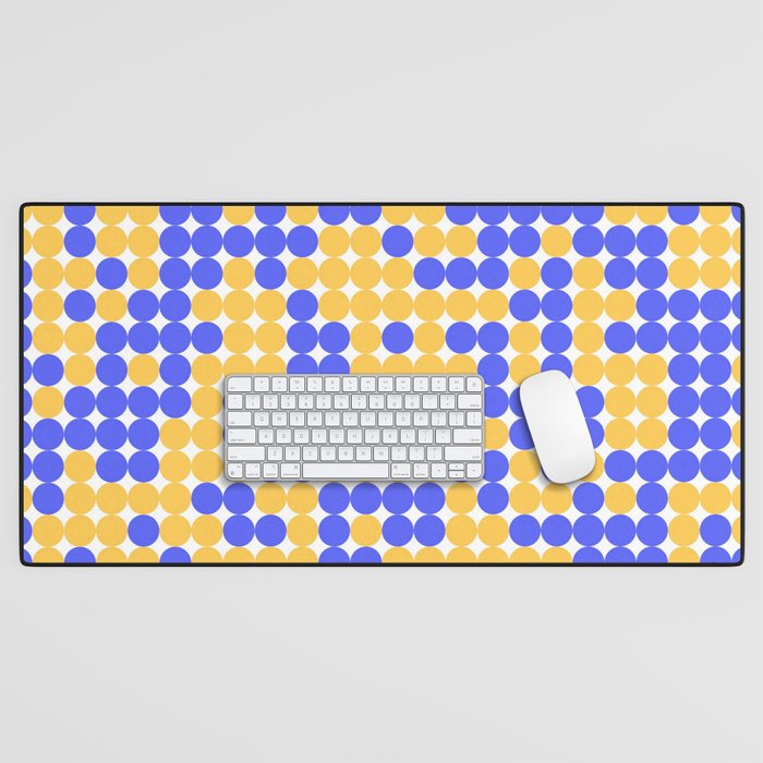 Blue Tiny Dots Pattern Desk Mat