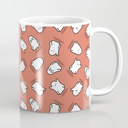 Kawaii Ghost Repeat - Orange Coffee Mug