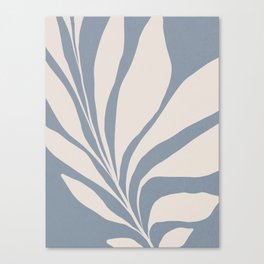 Palm Leaf Maxi 1.1 Beige on Blue Canvas Print