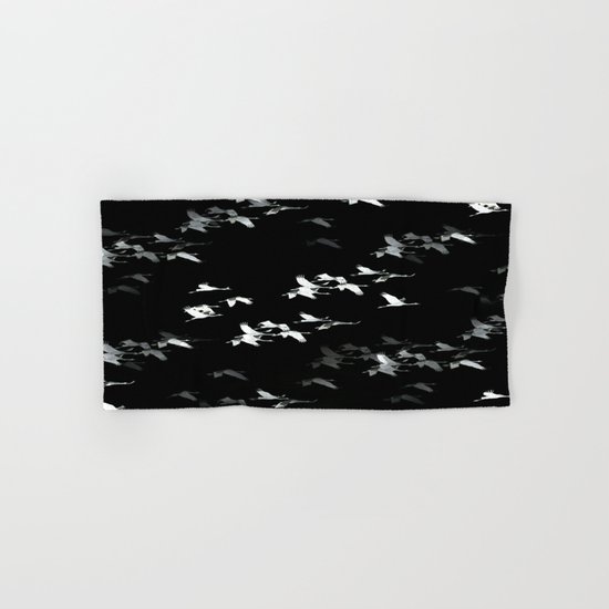 Abstract crane flock Hand & Bath Towel