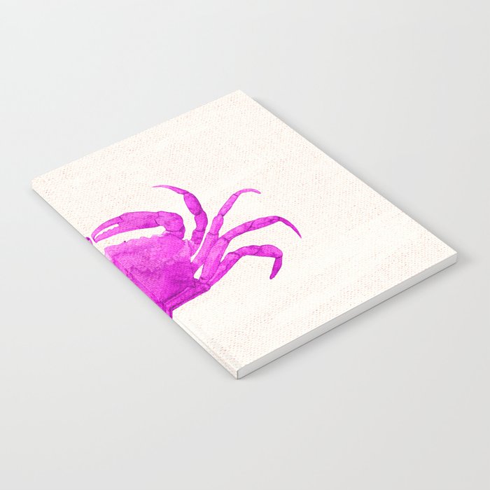 Nautical Pink Crab Linen Notebook
