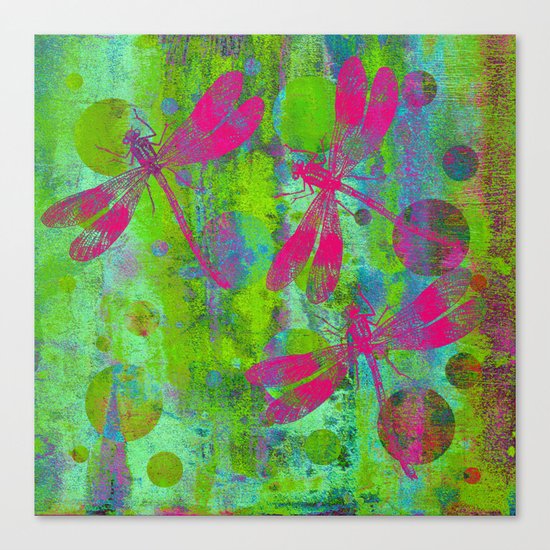 A Dragonflies and Dots R Canvas Print