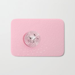 (Disco)ntent Bath Mat | Photo, Pastel, Emoji, Sadface, Disco, Pink, Curated, Smileyface, Cute, Discoball 