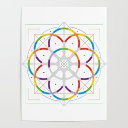 Kaleidoscope Mandala Geometric Pattern Poster