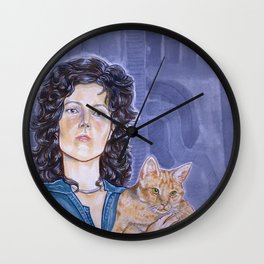 In Space No One Can Hear Your Cat Wall Clock