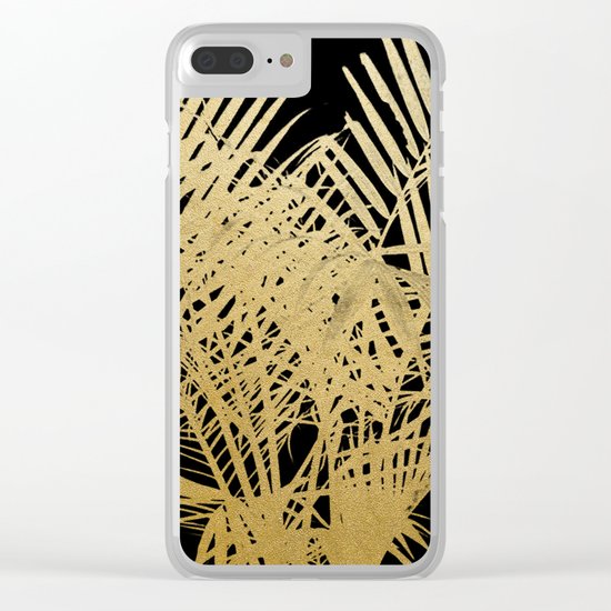 Golden Palms Clear iPhone Case