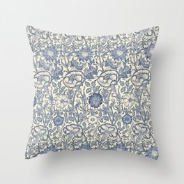 William Morris Pink and Rose China Blue Toile Throw Pillow