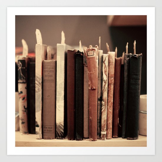 Old Books (brown) Art Print