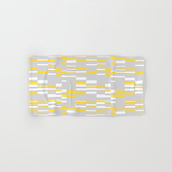 Gray And Yellow Towels
 - Mosaic Rectangles In Yellow Gray White Design Society6 Artprints Hand Bath Towel By Menegasabidussi Society6