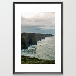 Rain at The Cliffs of Moher, Ireland Framed Art Print