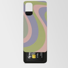 Too Groovy Retro Abstract Pattern in Lavender Blue, Lime, and Pale Pink Android Card Case