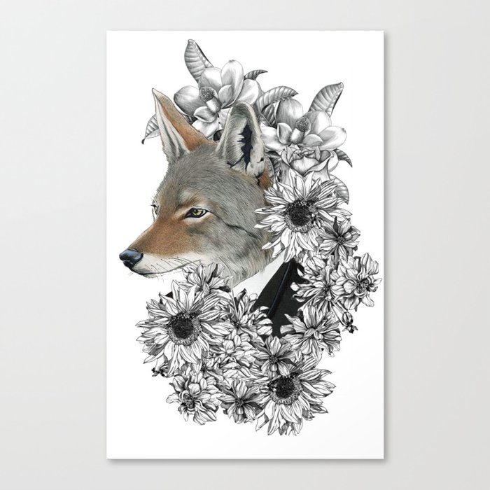 unique and exclusive fox in fancy suit Canvas Print