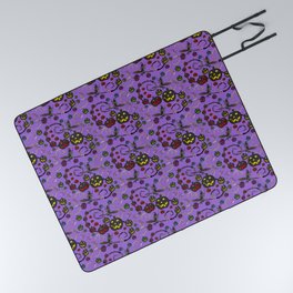 Purple Halloween Pattern Picnic Blanket
