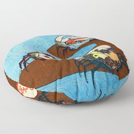 Crabs Near the Water's Edge print by Yashima Gakutei Floor Pillow