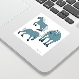 Blue Horses Sticker