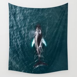 Humpback Whale in Iceland - Wildlife Photography Wall Tapestry
