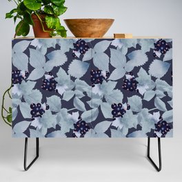 Blueberries Pattern with leaves Credenza