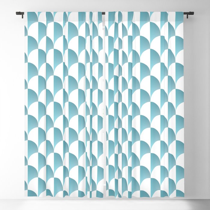 Mod Pod Ocean and white pattern Blackout Curtain