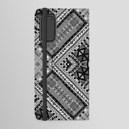 Black and white ethnic patchwork design Android Wallet Case