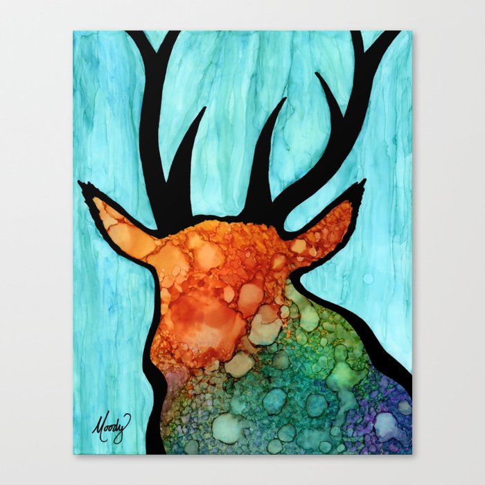 Abstract Deer Canvas Print By Monicamoodyart Society6