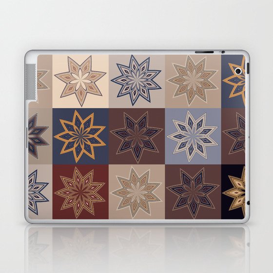 Rustic Patchwork Stars Pattern 3 Warm Tint Laptop & iPad Skin