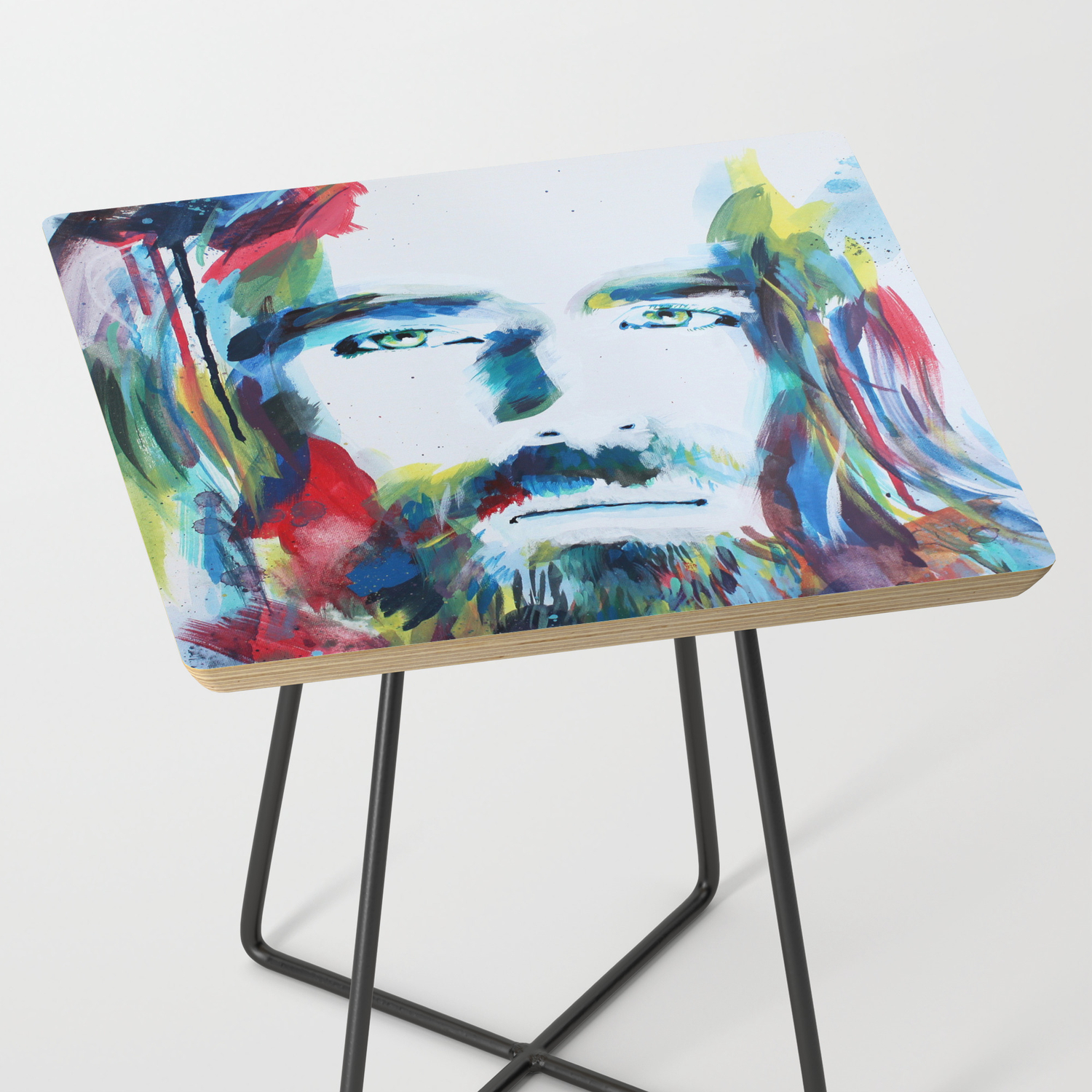 Colorful Creator Jesus Christ Painting Side Table By Paintedchrist