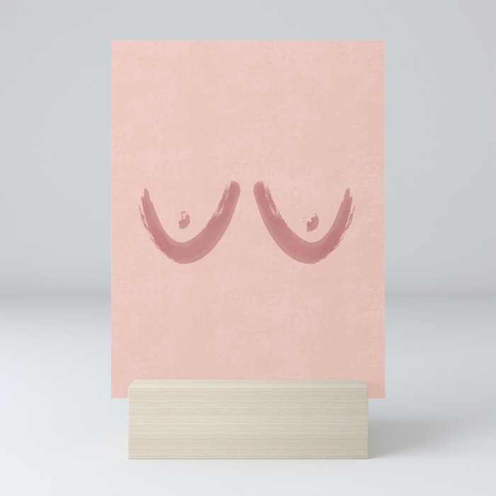 Boobs in Pink Mini Art Print