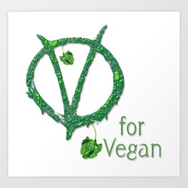 V for Vegan Art Print