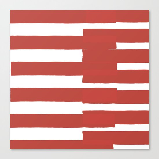 Big Stripes In Red Canvas Print