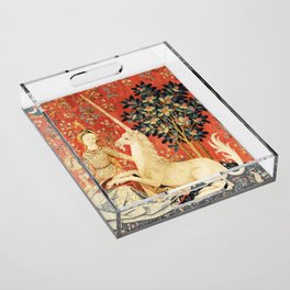 Medieval Unicorn artwork Acrylic Tray