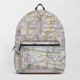 Flat road map of the united states of america 1951 Backpack