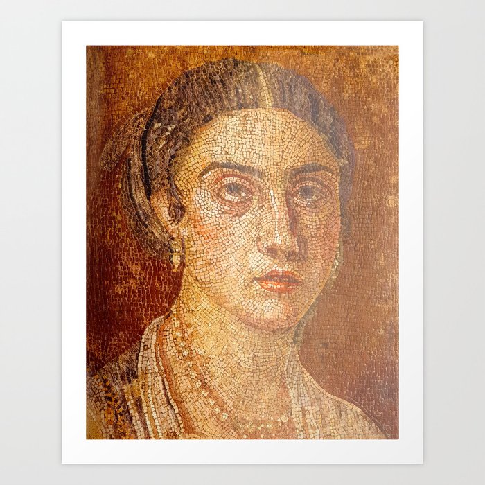 Mosaic Portrait of a Woman in Pompeii Art Print