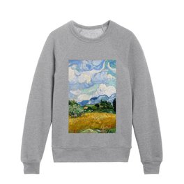 Wheat Field with Cypresses, Vincent van Gogh - Classic painting Kids Crewneck