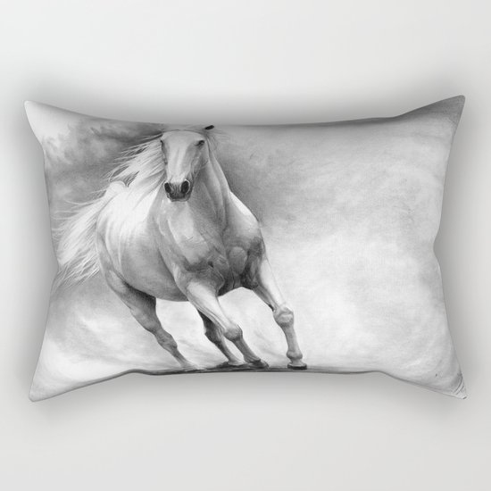 Horse GRAPHITE DRAWING II. Rectangular Pillow