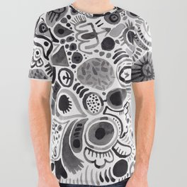 Monkey mind pattern - black and white All Over Graphic Tee